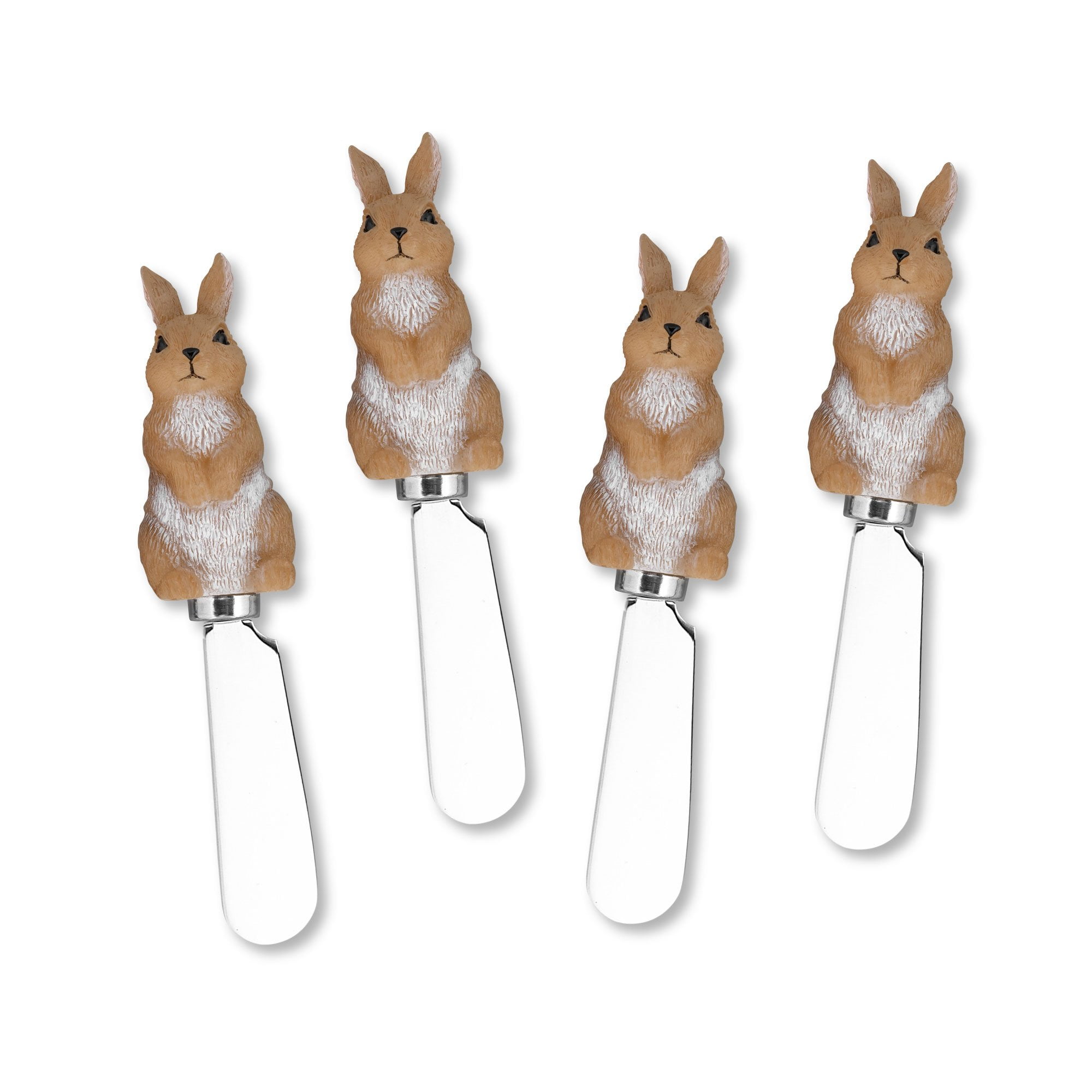 Mr. Spreader 4Piece Wild Rabbit Hand Painted Resin Handle with