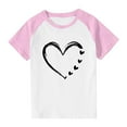 thumbnail image 4 of Piuwrlz 7 Years Girls Short Sleeve T-Shirt Kids Summer Printed T Shirt Pink Crew Neck Shirt Top Pink Size 7 Years, 4 of 8