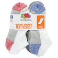 thumbnail image 2 of Fruit of the Loom Everyday Cushioned No-Show Socks for Boys, White Assorted, Sizes 3-9 (10-Pack), 2 of 3