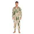 thumbnail image 2 of IAUYY Unisex Adult Onesie Pajamas Ultra-Soft Crystal-Soft Fabric, Halloween Adult Onesie Pajamas Adults,With a Zipper Plus Size Onesie Pajamas, Bright Beige Color, 2 of 7