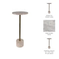 thumbnail image 6 of Travertine Accent Table for Home Decor - Modern Side End Table for Living Room - Decorative Drink Table for Bedroom and Office Spaces - 26", Gold, 6 of 11
