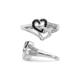 thumbnail image 4 of Gem & Harmony Black & White Diamond Accent Heart Promise Ring in Sterling Silver for Women, 4 of 6