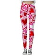 thumbnail image 4 of Afdoent Leggings For Women Ladies Valentine Day Heart Printed Tights Lifting Fitness Exercise Leggings Yoga Pants Fashion, 4 of 5