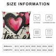 thumbnail image 5 of PHYHOO Hello Valentine's Day Love Decorative Throw Pillow Covers, Pink Black Hearts Stripes Porch Outdoor Home Decor, Wedding Holiday Couch Cushion Case White, 5 of 5