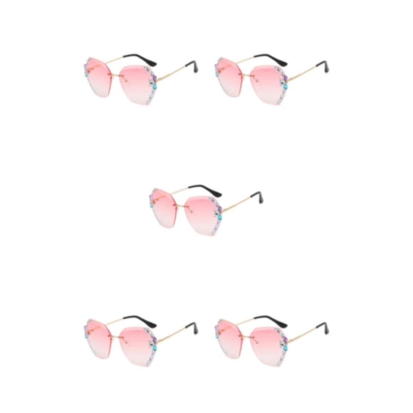 Qarigey Gafas de sol vintage de moda para mujer - Cara redonda Almohadilla para la nariz Gafas de sol de gran ángulo abierto Rosa Type2 NO2