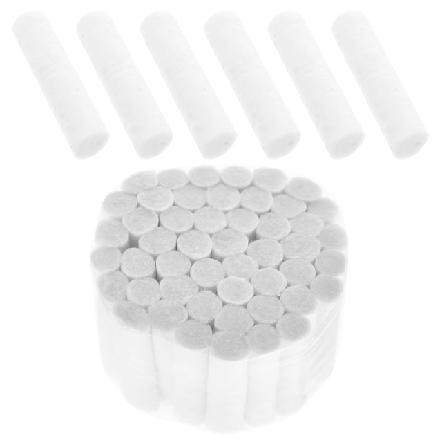 1000 unidades de hisopos hemostáticos de algodón dental de 10 x 38 mm en rollo. Materiales dentales e insumos orales.