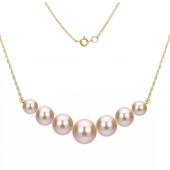 ADDURN 14kt Gold 5-8.5mm Pink Graduated Freshwater Pearl Pendant