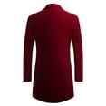 thumbnail image 5 of Aihuaihua Mens Trench Coat Slim Fit Single Brested Overcoat Winter Notched Collar Wool Blend Long Winter Coats With Pockets Wine XL, 5 of 6