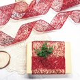 thumbnail image 3 of Glitter Mesh Wired Ribbon 2.5" X 10 Yards Webbed Sequin Glitter Christmas Ribbon for Tree Garlands Decoration, Home Decor, Craft Projects, Wreath Supplies, 3 of 8