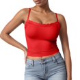 thumbnail image 6 of Ccpelsie Womens Tank Tops Seamless V-Neck Tank Tops Camisole for Summer Daily Wear(Red,S), 6 of 6