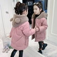 thumbnail image 5 of Otqutp Kids Warm Overcoats Windproof Little/big Kids Girls' Closure Long Sleeve Colorblocked Bear Ears Hooded Zipper Jacket with Big Pockets(Pink,13-14 Years), 5 of 9