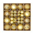 thumbnail image 3 of 44 Uds. de adornos de bolas de Navidad, conjunto de decoración de de Navidad, adornos navideños inastillables a granel para vacaciones, patio, Oro Macarena bolas colgantes de arbol, 3 of 8