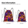 thumbnail image 2 of Kdxio Skull Pattern Drawstring Bag for Gym Sports School Travel Lightweight Sackpack with Adjustable Cords Waterproof Fabric-Medium, 2 of 6