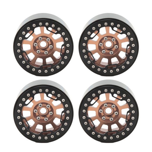 4 PCS 2.2in Buje de rueda de aleación de aluminio Buje de repuesto universal para 1/10 RC Simulación Crawler Cobre