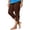 Coffee, variant on Ruimatai Womens Plus Size Capri Leggings Elastic High Waist Hollow Lace Trim Soft Casual Cropped Pants
