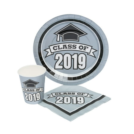 Fun Express - Class Of 2019 Silver Tableware Set For 5 for Graduation - Party Supplies - Print Tableware - Misc Print Tableware - Graduation - 200