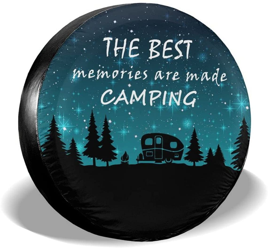 Truck 14inch Trailer SUV Making Memories Camping Spare Tire Cover Universal Tire Wheel Covers Fit for Camper,Rv 
