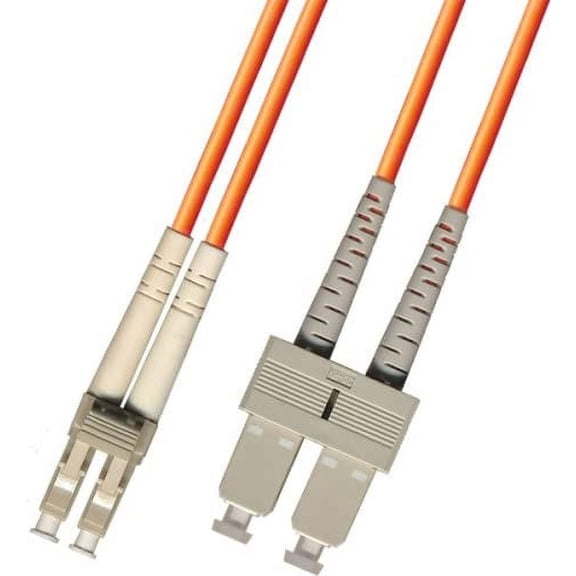 50 Meter Multimode Duplex Fiber Optic Cable (50/125) - LC to SC - Orange