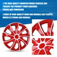 thumbnail image 2 of 17" Set of 4 Wheel Covers Snap on Hubcaps Full Hub Caps Fit R17 Tire & Steel Rim (4 Pack)-White Lacquer & Red Lacquer, 2 of 13