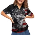 thumbnail image 3 of Binienty American Flag Wolf Hawaiian Shirt Boys Breathable Boys Button Up Tropical Shirt Thin Casual Cuban Collar Top Comfortable Youth Hawaii Outfits, 3 of 7