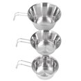 thumbnail image 3 of Camping Bowl Tableware, Rustproof Stainless Steel Camping Bowls Curling Edge 3 PCS Anti Scald  For Picnic, 3 of 8