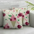 thumbnail image 3 of Leisuo Cherry Cones Pillow Covers Summer Time Pillowcase Throw Pillow Covers Decorative Square Pillow Cases Standard Size for Home Couch Sofa Bed Pillow Protector, 3 of 5