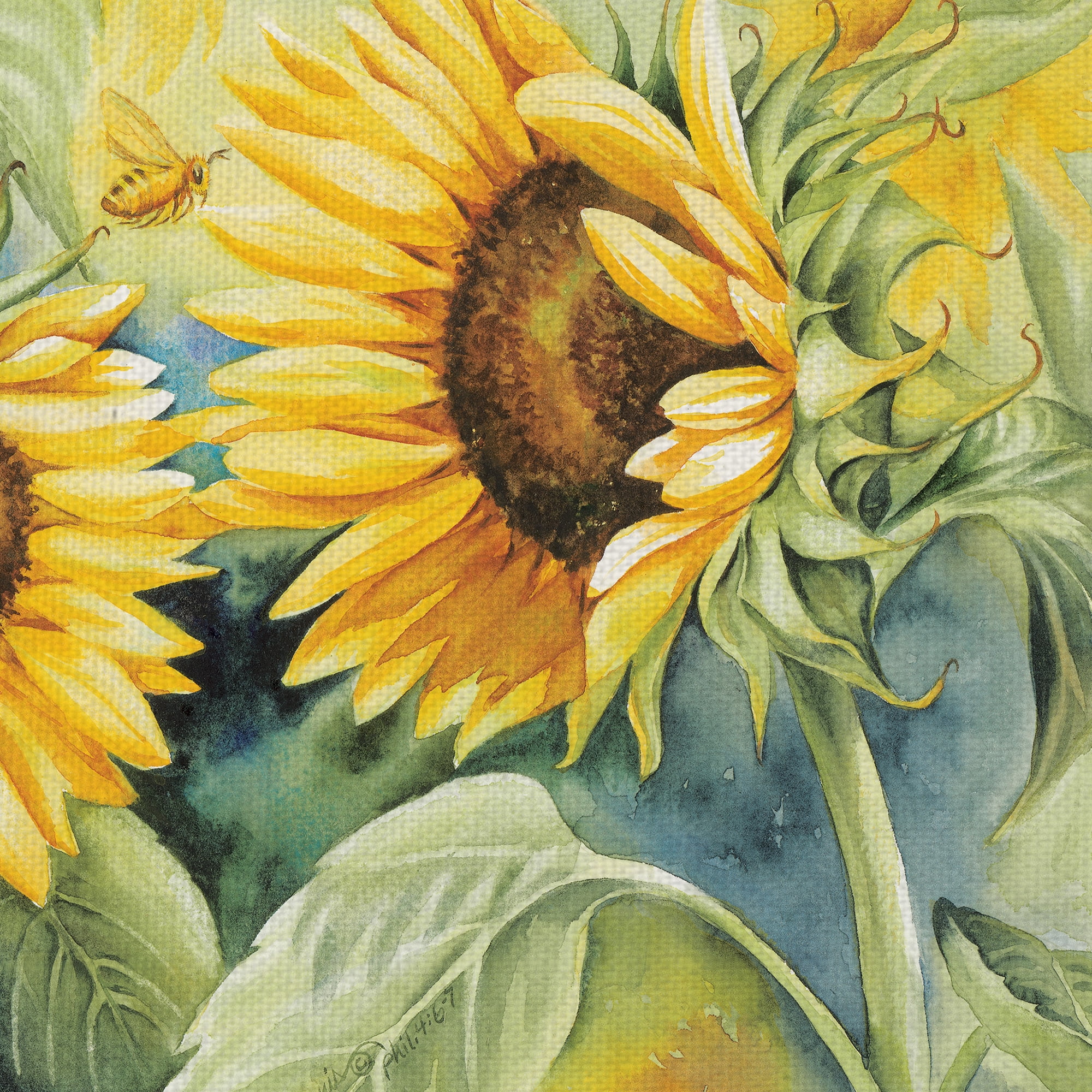 Masterpiece Art Gallery Sunflower Sunshine by Kathleen Denis Canvas Art Print 17" x 34"