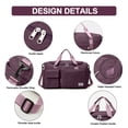 thumbnail image 5 of DAKIMOE Travel Duffle Bag for Women Large Weekender Bags Carry on Gym Duffel Bag with Wet Pocket/Shoe Compartment Waterproof Overnight Tote for Plane Hospital Sports Yoga Business Trips, Dried Rose, 5 of 10