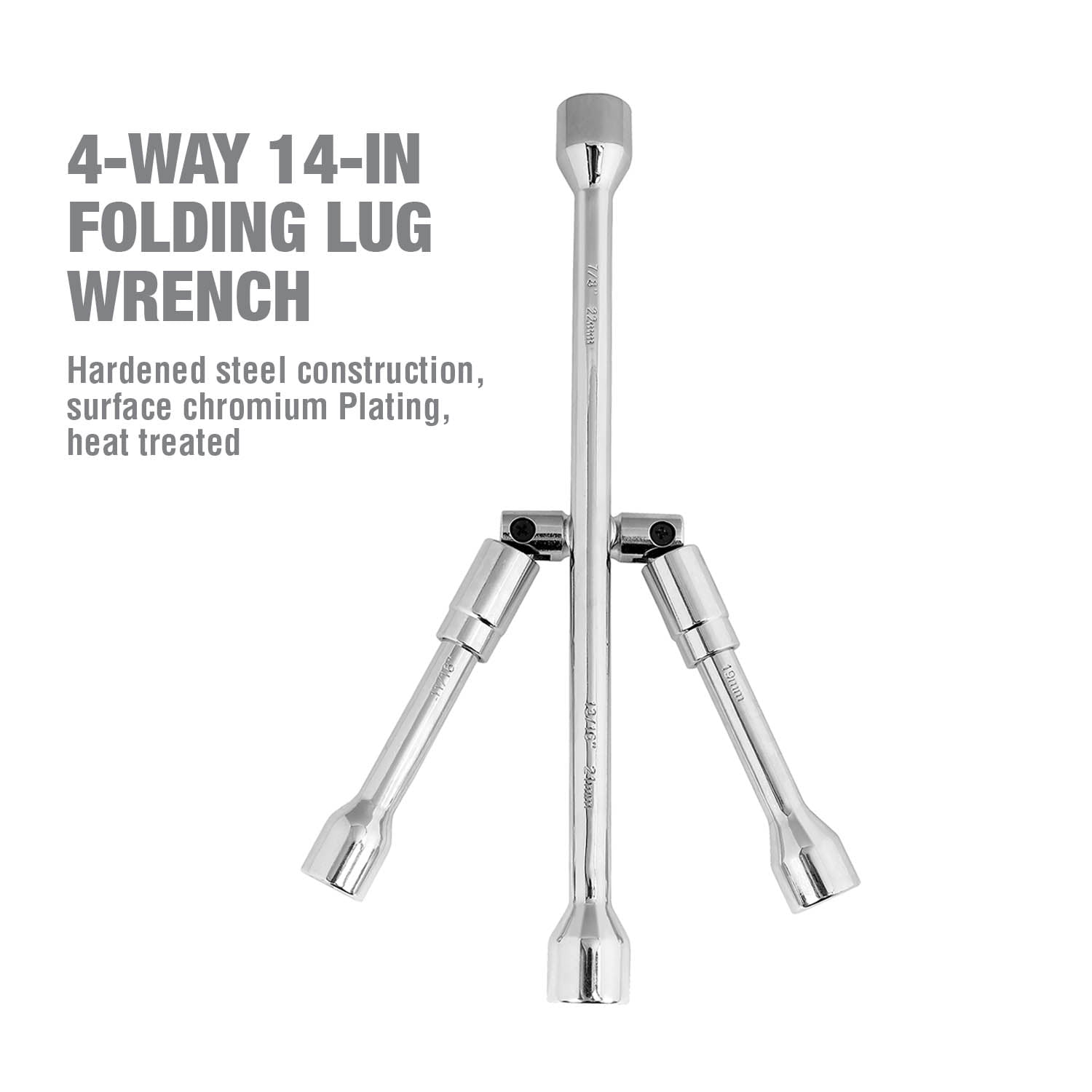 Hyper Tough Auto Spare Tire 14Inch Folding Lug Wrench,Model 6221