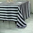 thumbnail image 4 of BalsaCircle 60" x 102" Black White Satin Stripes Rectangle Tablecloth Dining Linens, 4 of 6