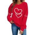 thumbnail image 6 of FDGIU ‌Valentine's Day Shirt Women, Heart Print Long Sleeve T-Shirt with Crew Neck for Valentine's Outfit & Casual Wear, 6 of 6