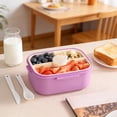 thumbnail image 4 of Boîte à Lunch en Acier Inoxydable - Contenant à Repas à Compartiments Multiples, Étanche et Résistant aux Odeurs, Rangement Alimentaire Portable pour Usage Quotidien, Violet, JKODE, 4 of 9