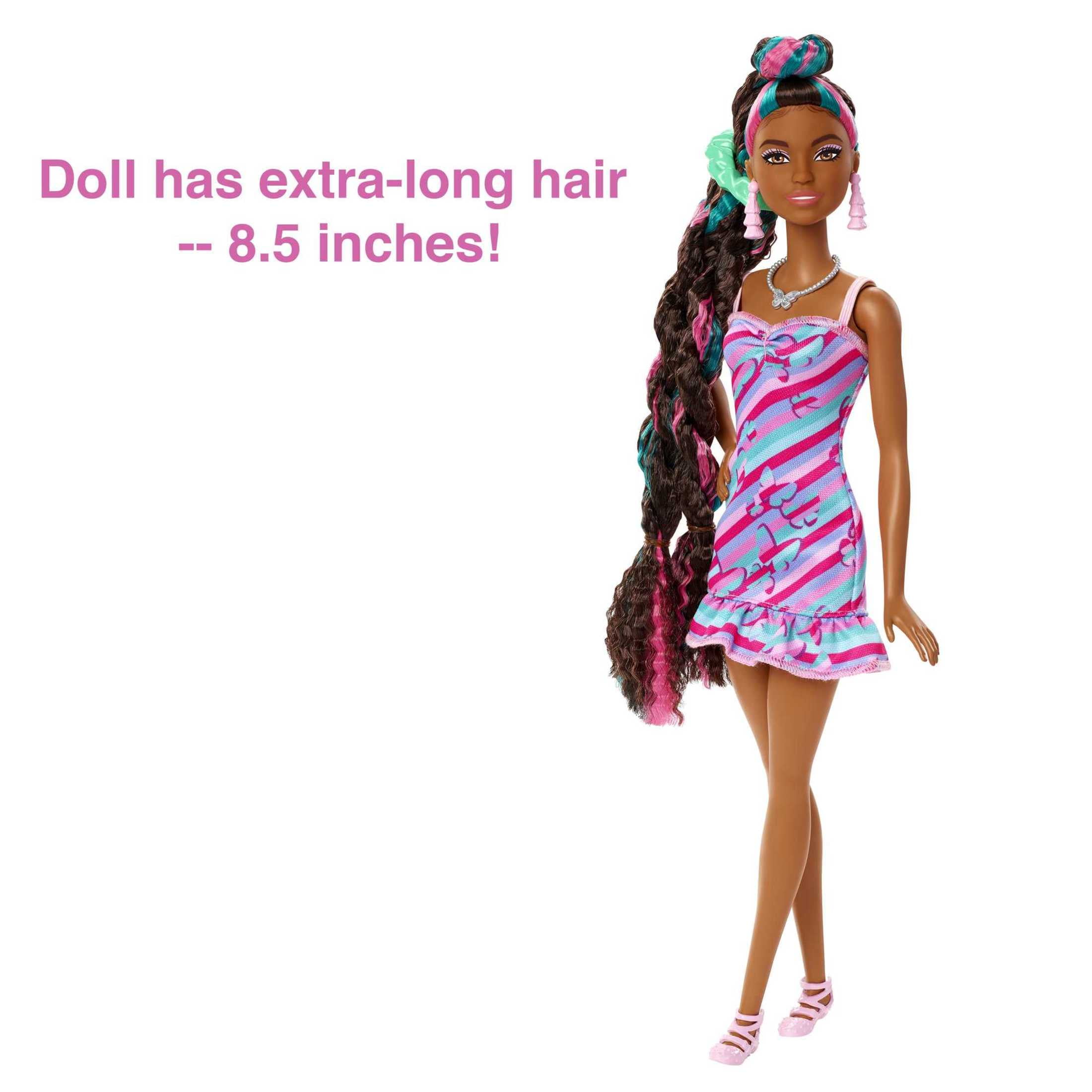 Barbie Totally Hair Fashion Doll with Butterfly Theme, Extra-Long Hair & 15 Styling Accessories