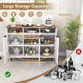 thumbnail image 6 of GVN Sideboard Buffet Cabinet, Kitchen Buffet Cabinet,Sideboard Buffet Cabinet Kitchen Storage Cabinet with 5-Position Adjustable Shelves-White, 6 of 9