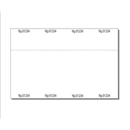 Print-Ready Numbered Ticket Sheets, 6-1/2" x 10", 4 Tickets Per Sheet, Perfed Stubs and Consec Numbers, Ticket Size: 2-1/2" x 6-1/2" on White 65lb Cover - 250 Sheets (1,000 Tickets)