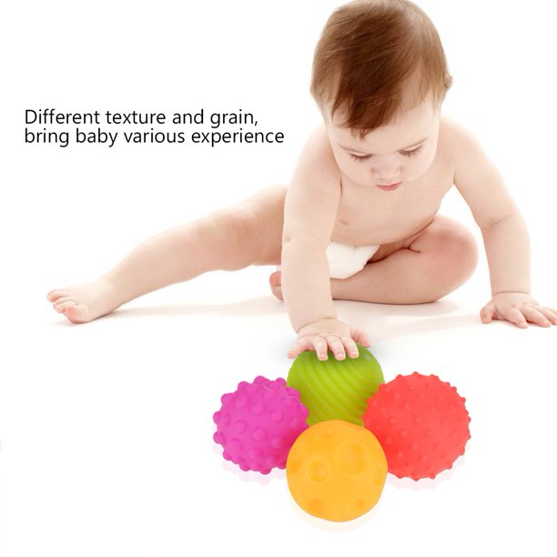 Mgaxyff Children Early Learning Toys,4PCS Baby Gripping Balls Colorful
