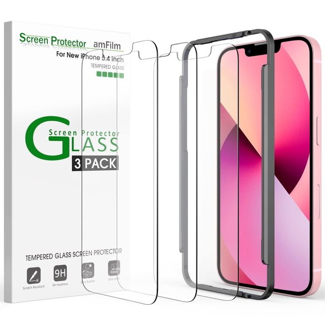 Protector de pantalla AmFilm Glass compatible con iPhone 13 Mini