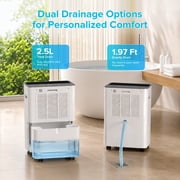 Electactic 15 Pint Dehumidifier, 3000 Sq.ft Coverage Area with Auto Defrost & Drain, 24H Timer (MAX 45Pint at 86℉, 80%RH )
