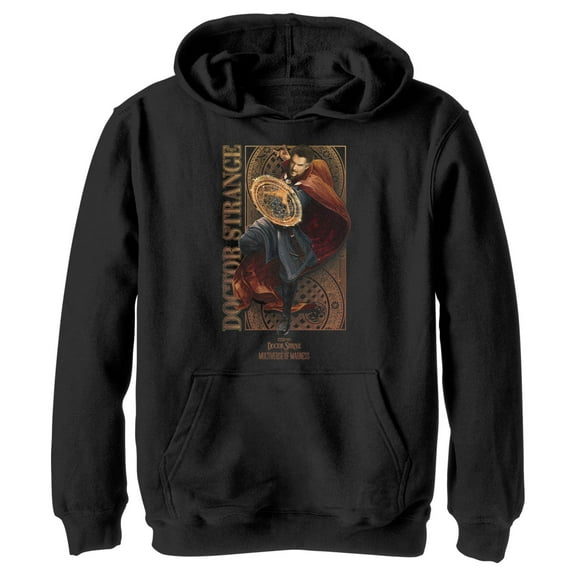 Boy's Marvel Doctor Strange in the Multiverse of Madness Magic Doctor Pull Over Hoodie Black Large