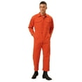 thumbnail image 4 of Doomiva Mens Long Sleeve Zip-Front Coverall Flame Resistant Multiple Pockets Work Coverall Jumpsuit Orange XXL, 4 of 7
