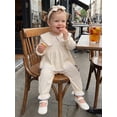 thumbnail image 6 of Loicainy Baby Toddler Girls Fall Clothes Set 3 6 12 18 24 Months 2T 3T Lace Trim Long Sleeve Doll Collar Tops and Elastic Waist Pants Headband Outfits, 6 of 9