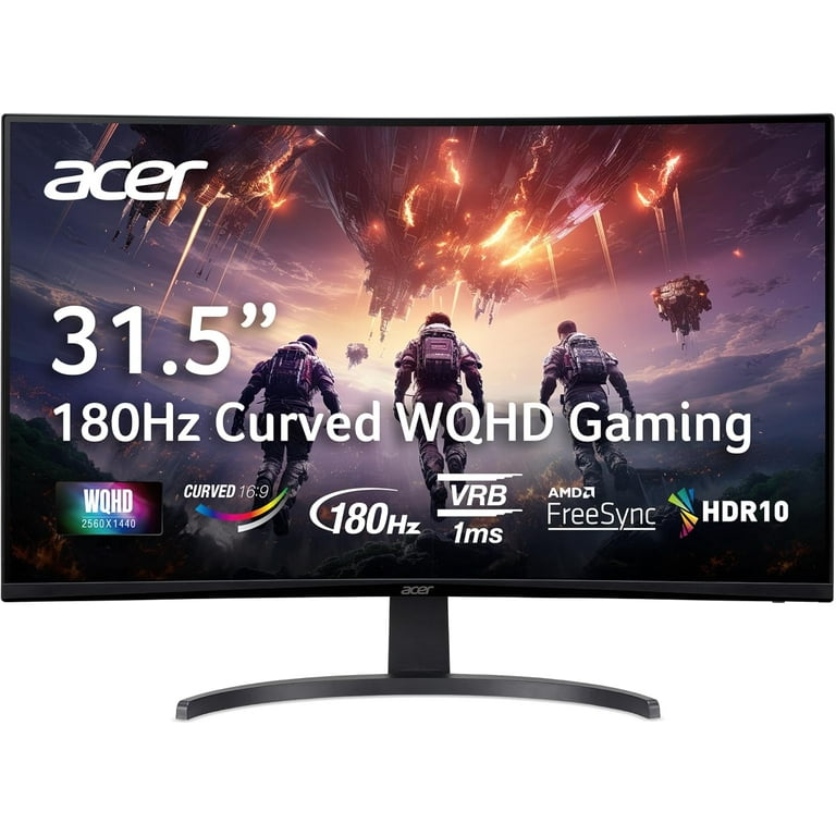 Acer, Gaming Monitor, 31.5‚Äù WQHD Curved, 1500R, 180Hz, 1ms VRB