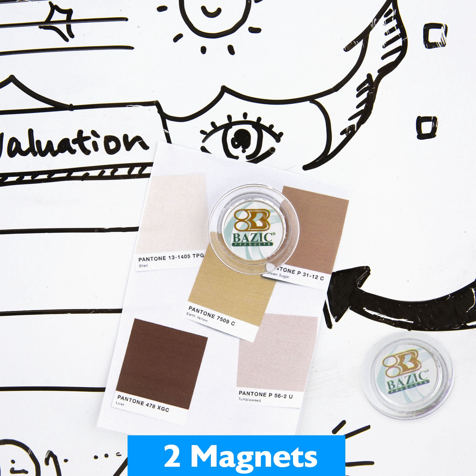 BAZIC Magnetic Dry Erase Board Black Cork Framed 17" X 23", Whiteboard Marker Magnets, 6-Pack