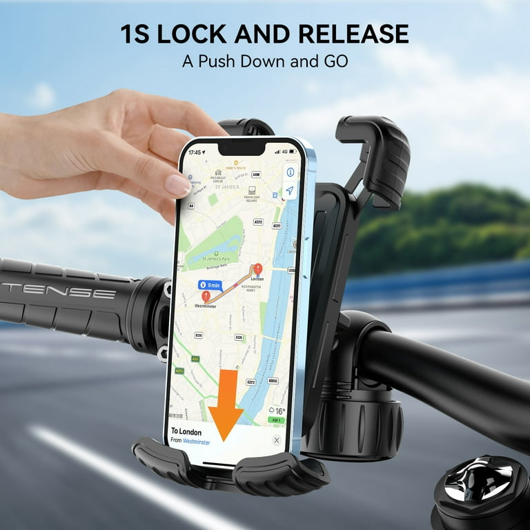 Bike Phone Holder, Motorcycle Phone Mount by Lifetwo - Knob Adjustment Handlebar of Motorcycle Phone Mount for Electric, Mountain, Scooter, and Dirt