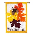 thumbnail image 1 of evergreen flag autumn leaves house flag, 1 of 6