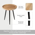 thumbnail image 5 of MH London Dilan Solid Mango Wood End Table 18 Inch Round Tray Top Natural, 5 of 9