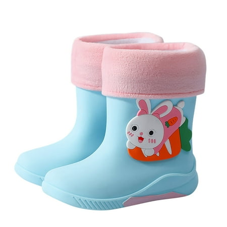 

RUICUW Kids Shoes Short Rain Boots For Womens Ankle Rainboot Slip On Garden Boot Rubber Shoes 5.5-6 Years