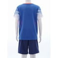thumbnail image 3 of Haitryli Kids Boys Girls 2 Piece Basketball Football Jersey Athletic T-Shirts Tops with Sweat Shorts Royal Blue XS, 3 of 7