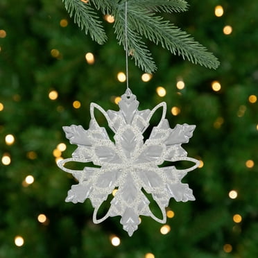 Northlight Snowflake with Glitter Design Christmas Ornament - 5.5" - Clear