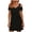 BlackB, variant on Off Shoulder Short Sleeve Dress V-Neck Spaghetti Strap Detail Solid Color Casual Beach Mini Dress (Women's or Women's Plus),Sizes XL